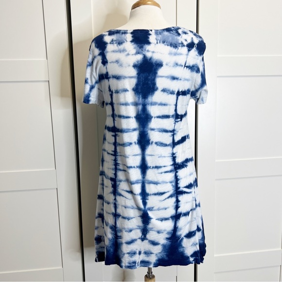 Fresh Produce Blue Tie Dye Handkerchief Hem Tee L - Picture 3 of 3